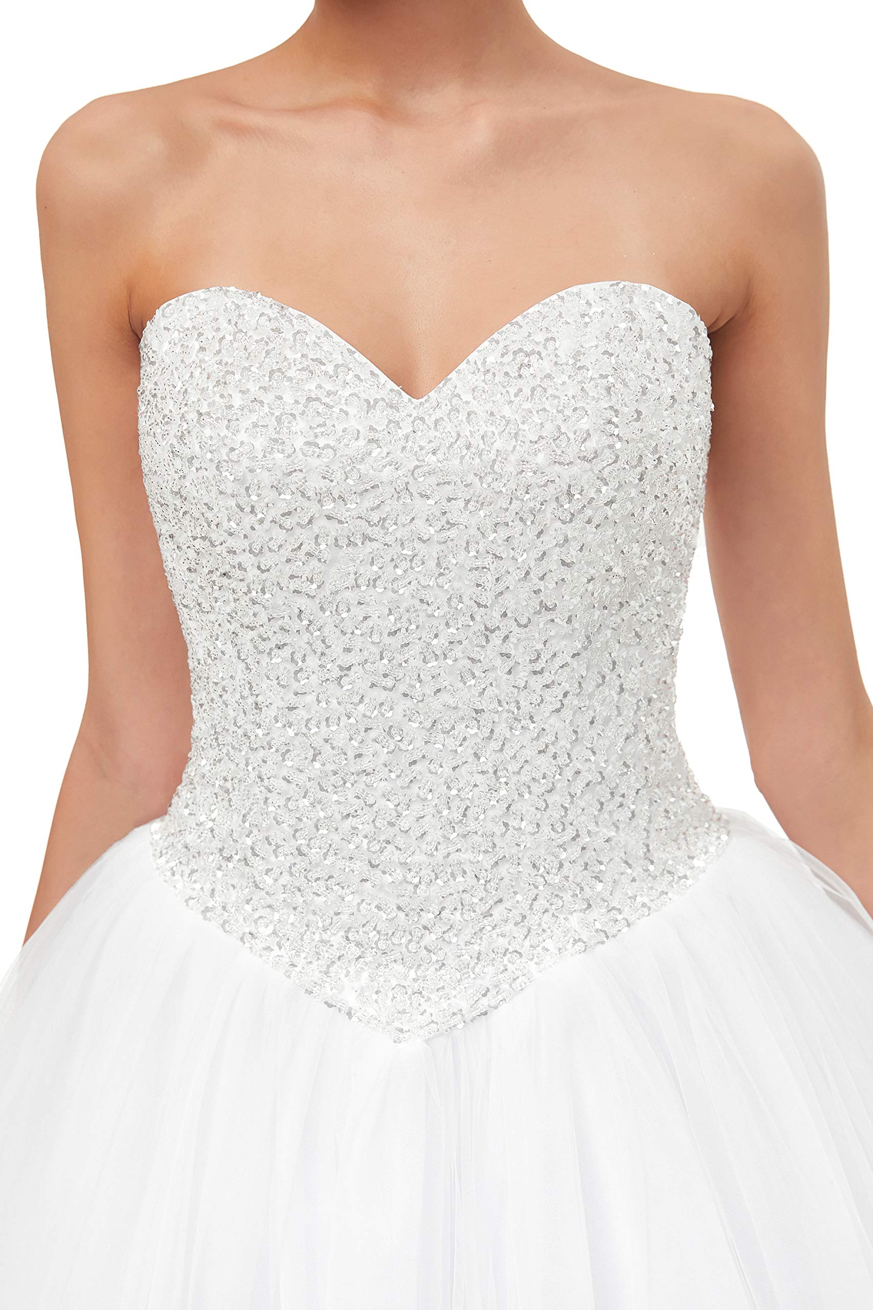 Women's Ball Gown Bridal Wedding Dresses, Ivory, 18 Plus - Image 6