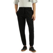 United Colors of Benetton Solid Slim Fit Trackpants (Size:32)-01C3E29J3389I10032 Black