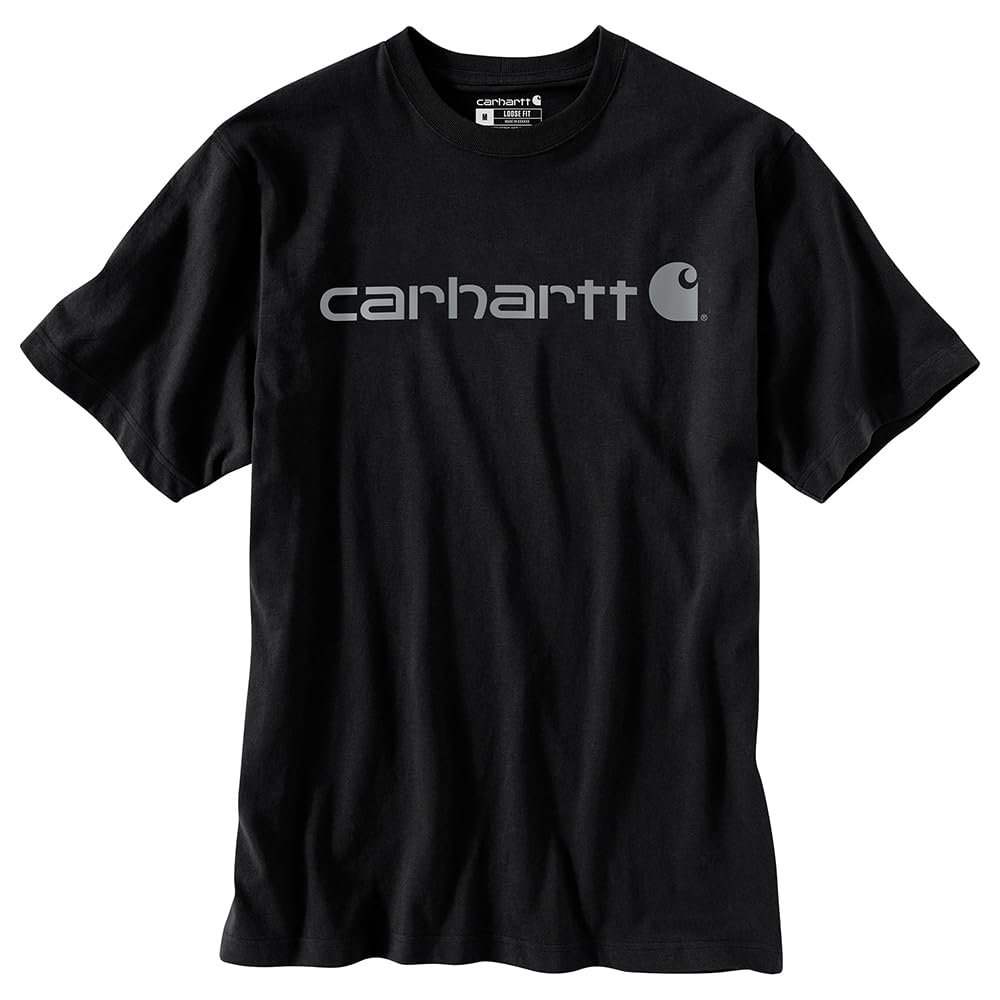 Carhartt Men's Dearborn Loose Logo T-Shirt, Black/Gray, X-Large