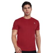 Zyke Men's Active Polyester T-Shirt | Regular Fit Quick Dry Gym Workout Sports Tee | Breathable Moisture Wicking Antibacterial Running Activewear for Men (Red L)