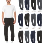 BILLIONHATS 12 Pack of Wholesale Mens Jogger Sweatpants, Homeless Shelter Donation Case, Comfy Bulk Joggers for Men, 12 Mixed Assortment, Large