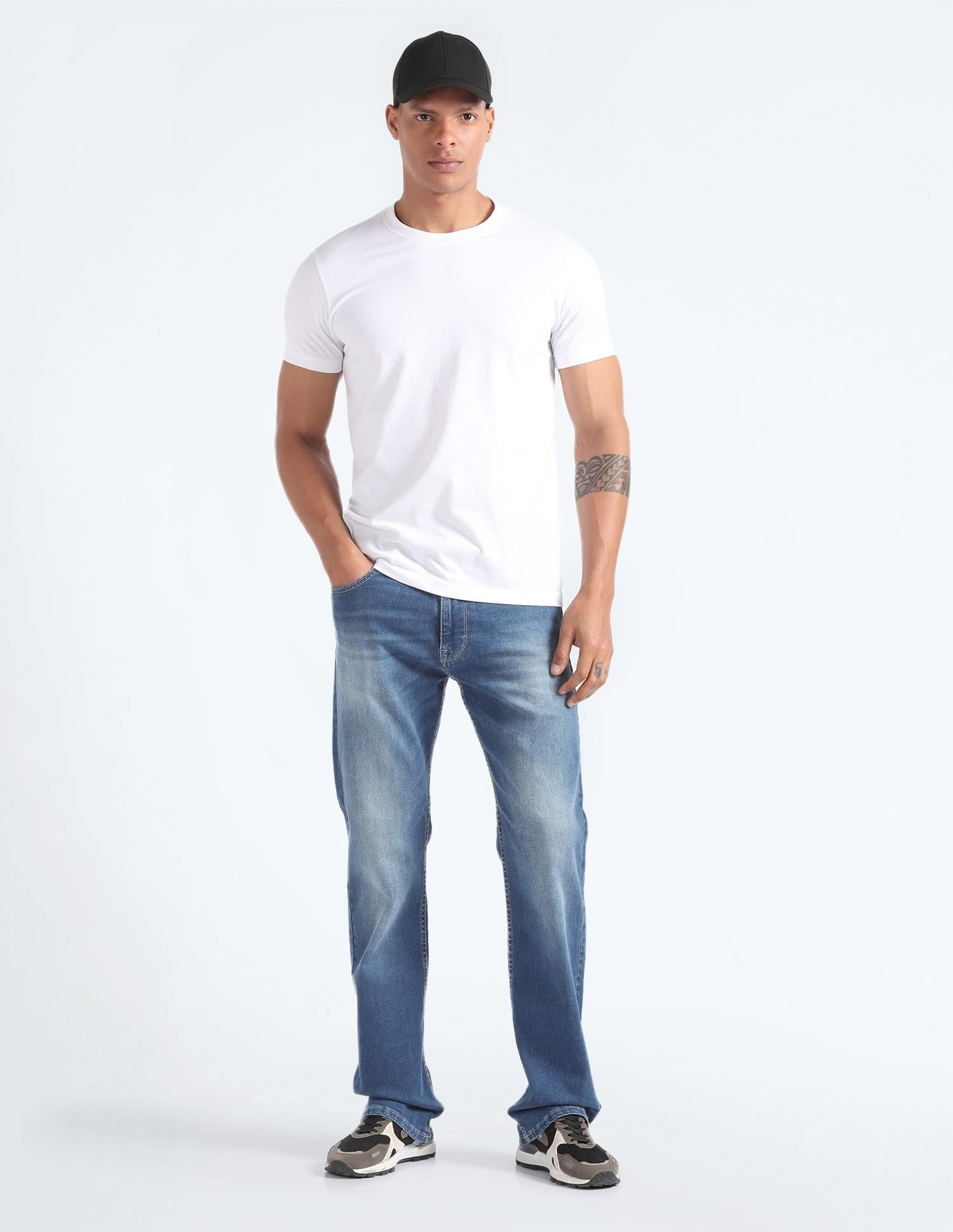 Bruce Relax Bootcut Fit Whiskered Jeans (FMJEN2431_Blue) - Image 3