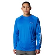 Columbia Mens Terminal Tackle Long Sleeve T-Shirt, Vivid Blue Assorted