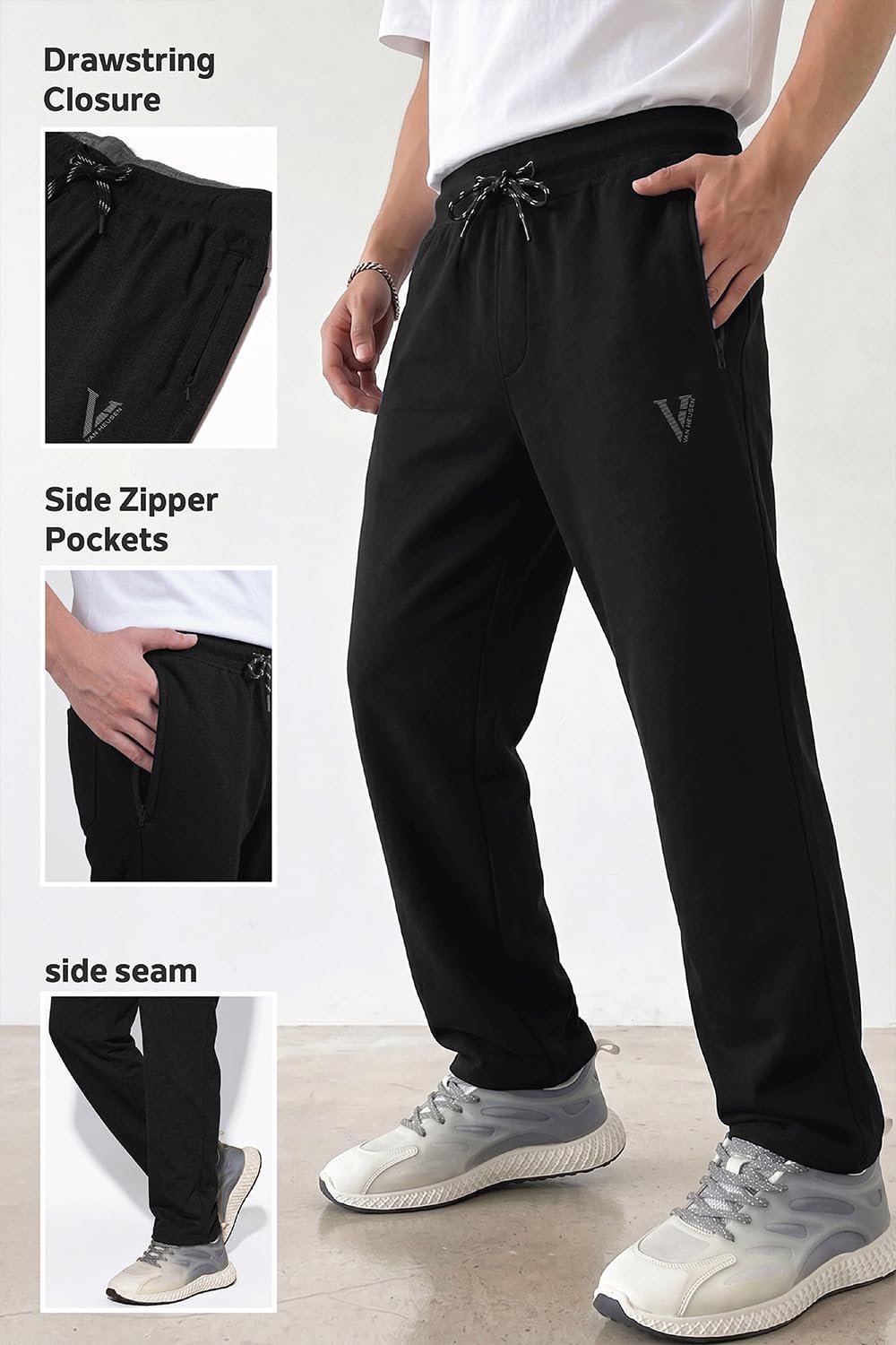 Van Heusen Athleisure Men Regular Fit Track Pants - Cotton Rich - Smart Tech, Easy Stain Release, Anti Stat, Quick Dry, Ultra Soft_50052_Black_XXL - Image 4