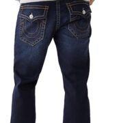 True Religion Men's Ricky Single Needle Straight Leg Denim Jeans for Men, Dark Wash Muddy Waters, 46