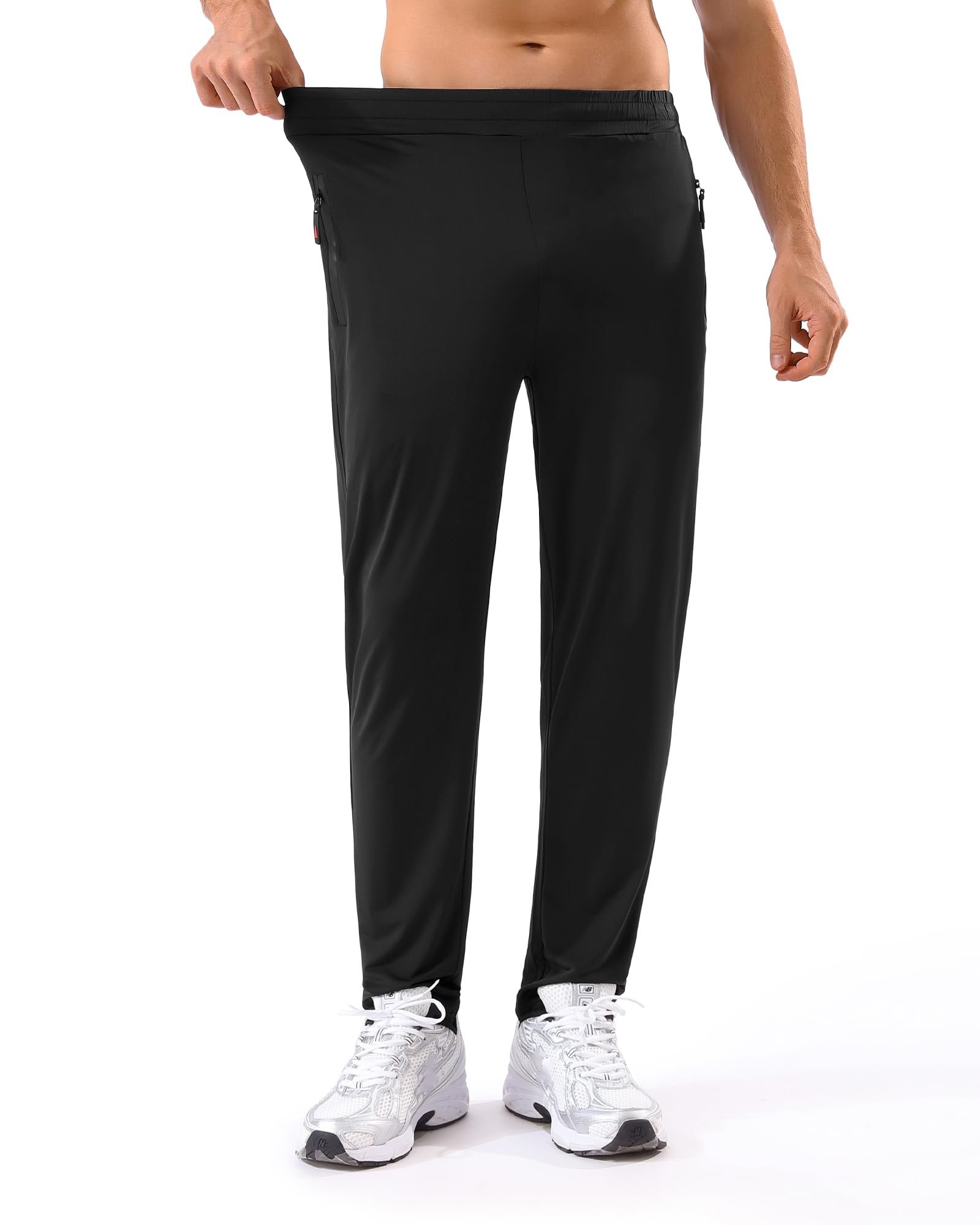 MSGD 5 Pack Men's Sweatpants with Zipper Pockets Stretch Lightweight Athletic Track Activewear Pants for Men Joggers, 5 Pack-black/Dark Grey/Light Grey/Navy/Army Green, Large - Image 2