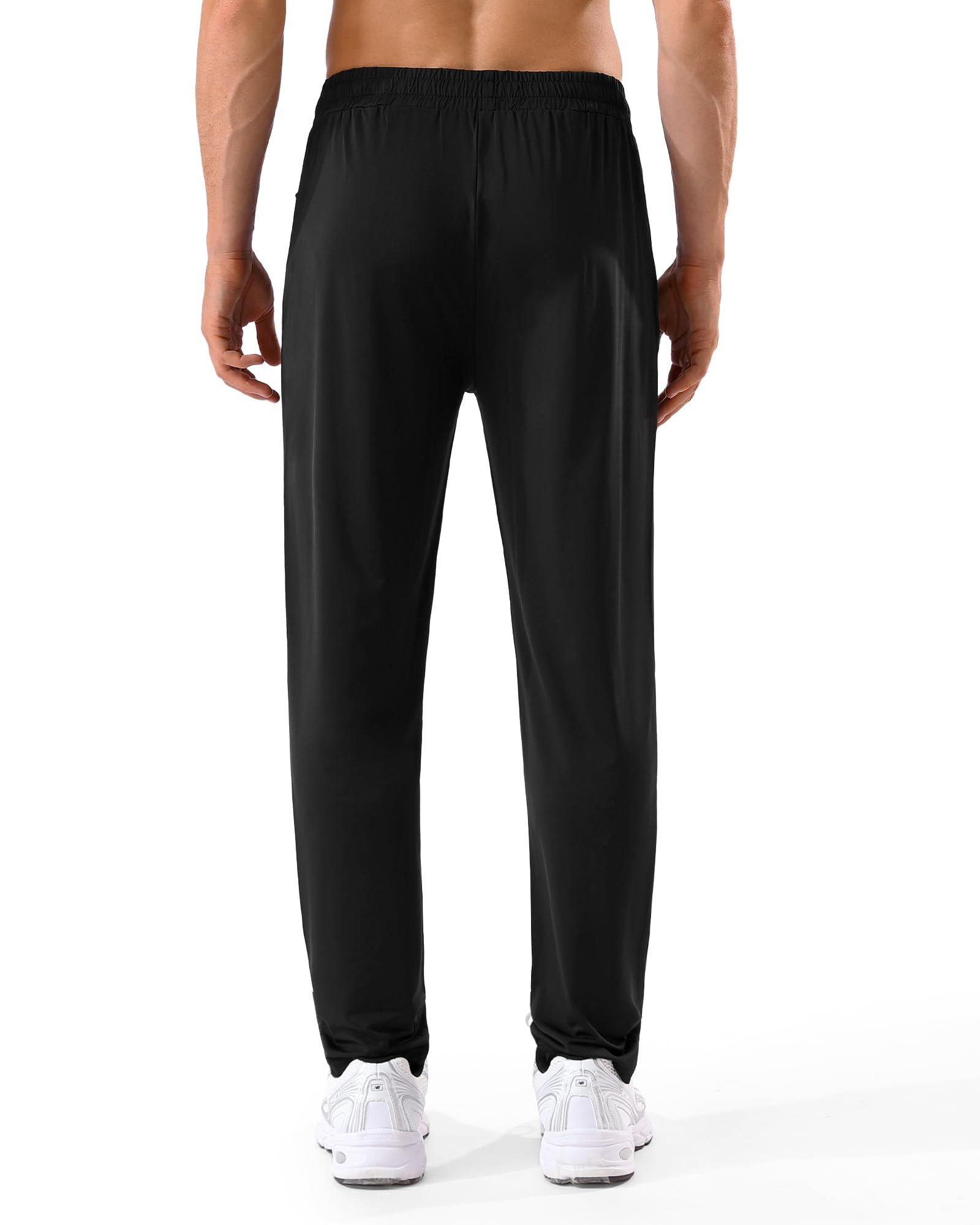 MSGD 5 Pack Men's Sweatpants with Zipper Pockets Stretch Lightweight Athletic Track Activewear Pants for Men Joggers, 5 Pack-black/Dark Grey/Light Grey/Navy/Army Green, Large - Image 3