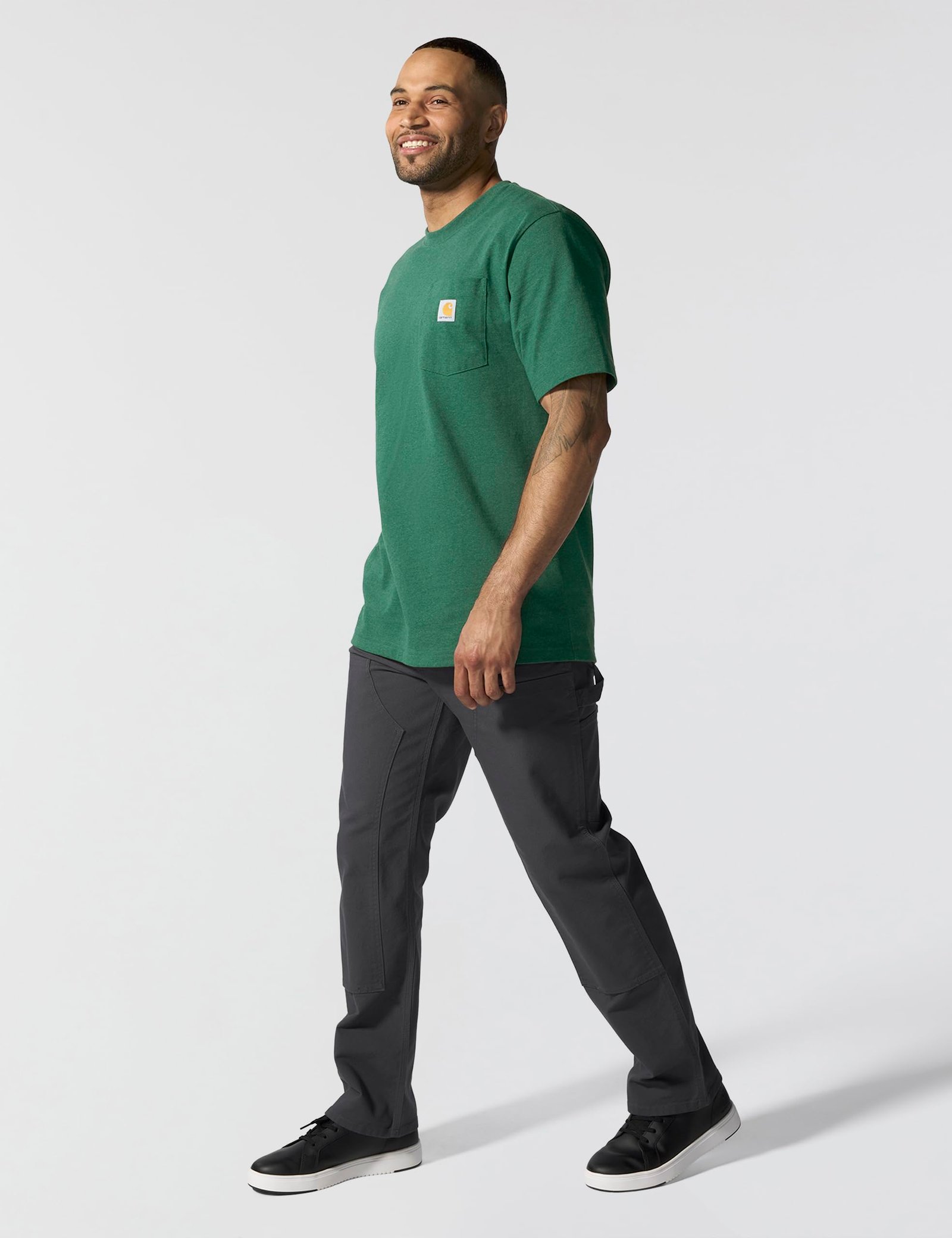 Carhartt Men's K87 Workwear Short Sleeve T-Shirt (Regular and Big & Tall Sizes), North Woods Heather - Image 4