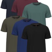 6 Pack T Shirts for Men UK 100% Cotton Tshirts | Premium Plain Crew Neck Mens T Shirts Multipack, Pack6 [Dark Collection]