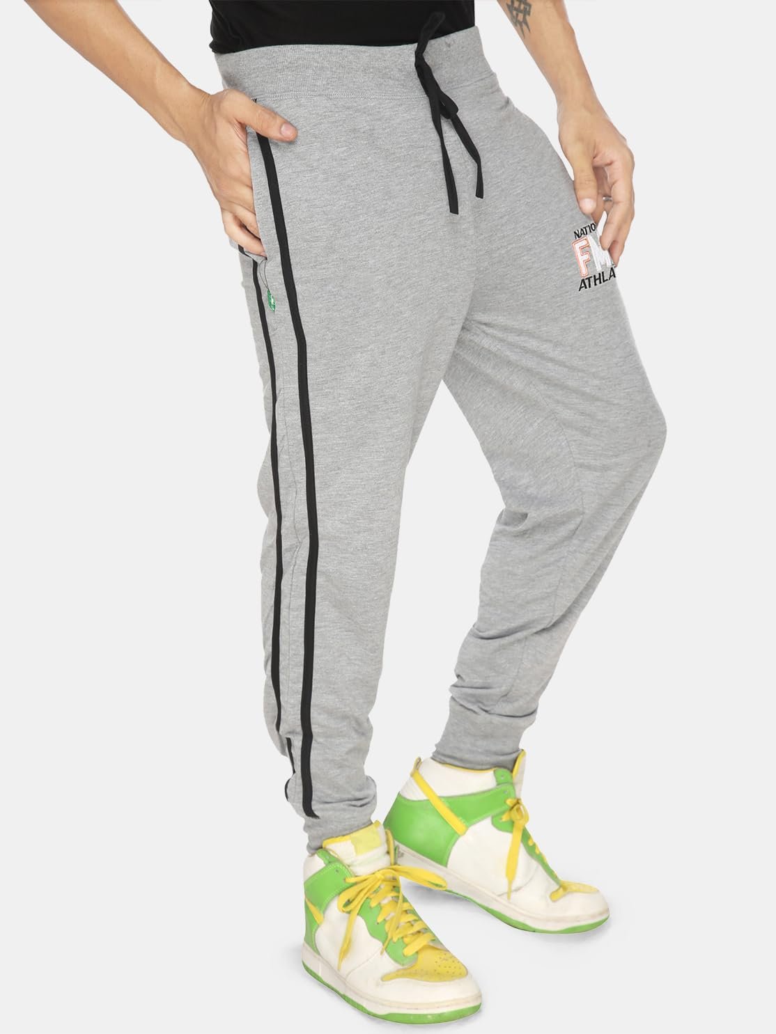 FILMAX Cotton Blend Regular Fit Solid Men's Cotton Blend Ribbed Track Pant with Elegant Design | Comfortable Track Pants for Casual Outings (Pack of 2)(FX-1117-2x6-3XL-Antra Grey & Melange Grey) - Image 6