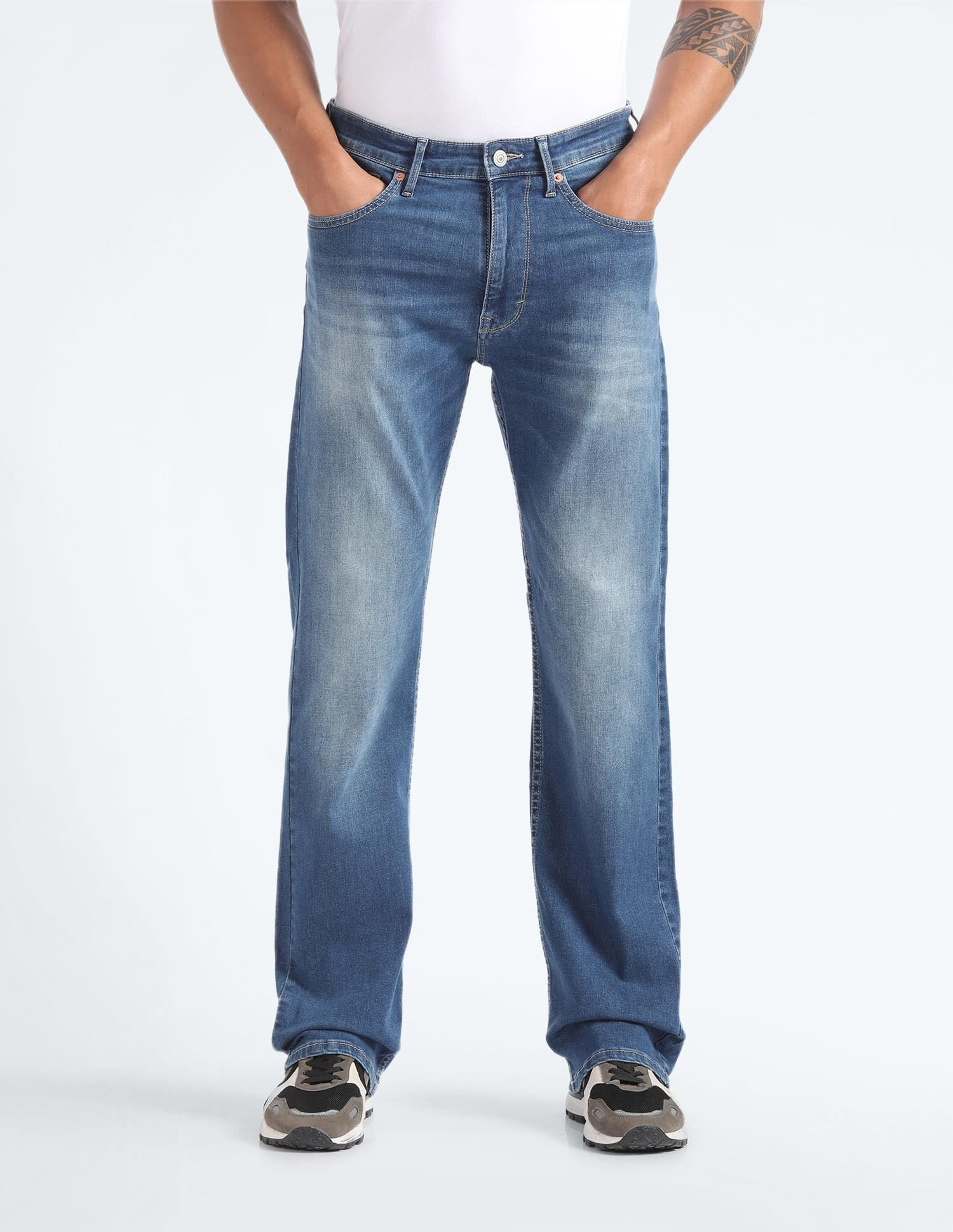 Bruce Relax Bootcut Fit Whiskered Jeans (FMJEN2431_Blue) - Image 6