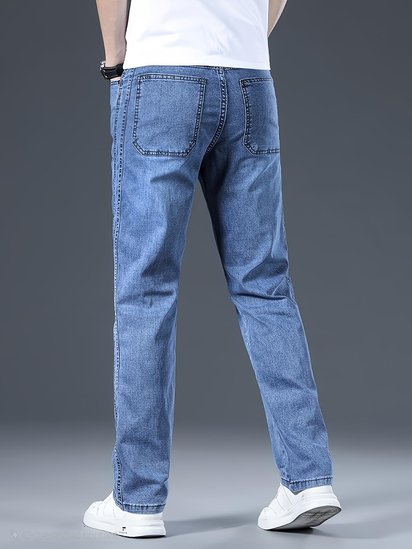URBAN POCKETS Jeans for Men | Denim Pants with Regular Fit & Classic Straight Cut (Double-Top-Blue jeans-U11) - Image 3