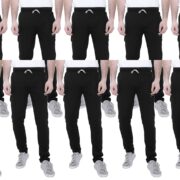FILMAX Originals Men Hosiery Cotton Solid Track Pant Lower (FX2-1107_Black_L - Pack of 10)