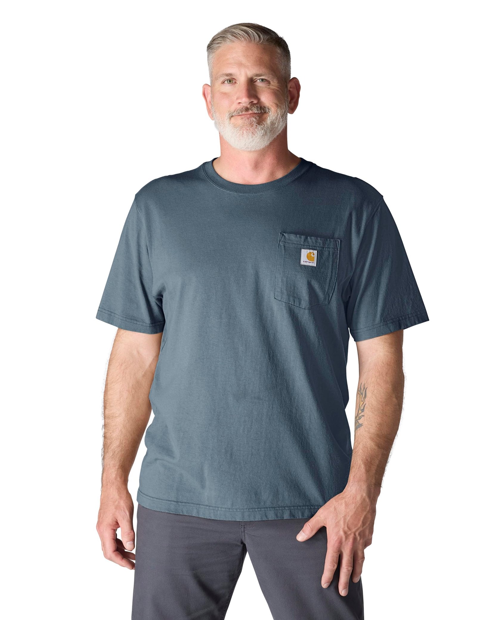 Carhartt Men's Iconic K87 Pocket T-Shirt, Bluestone, Large Tall
