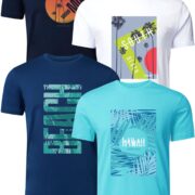 FULL TIME SPORTS PRINT-003 Men's T-Shirt, Pack of 4, 100% Cotton, Short Sleeve, Crew Neck, Printed, P6