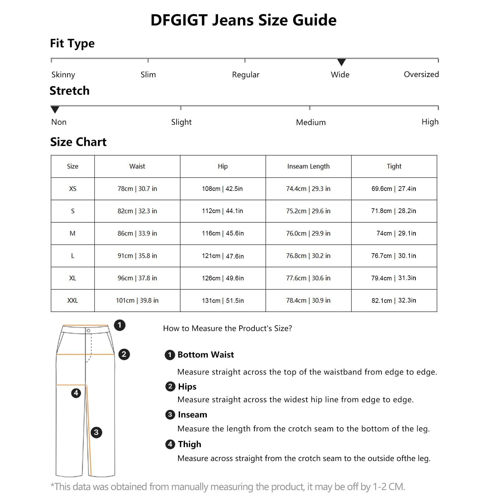 DFGIGT Mens Wide Leg Baggy Jeans Y2k Casual Loose Denim Pants Streetwear, D14 Haze Blue, X-Small - Image 6