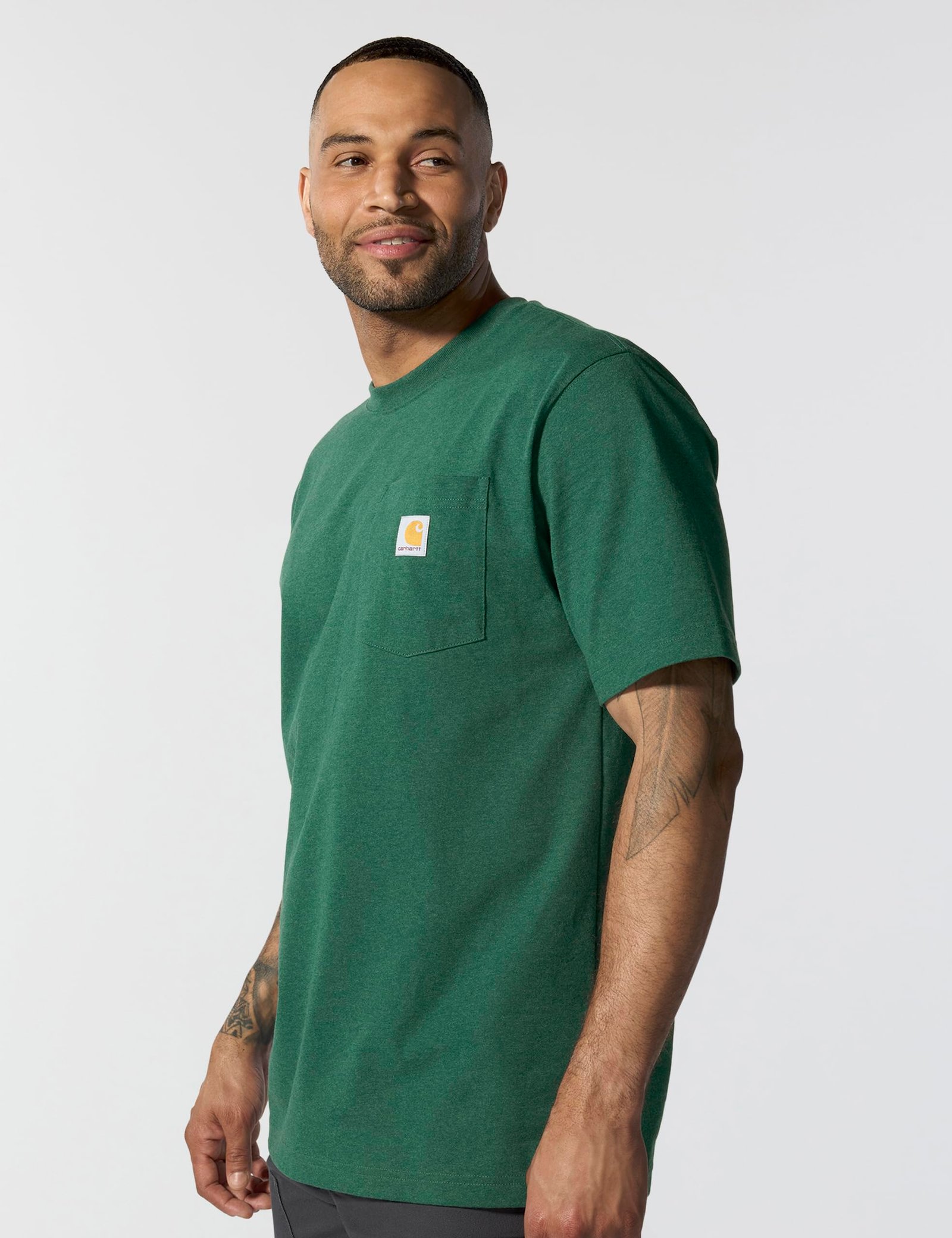 Carhartt Men's K87 Workwear Short Sleeve T-Shirt (Regular and Big & Tall Sizes), North Woods Heather - Image 2