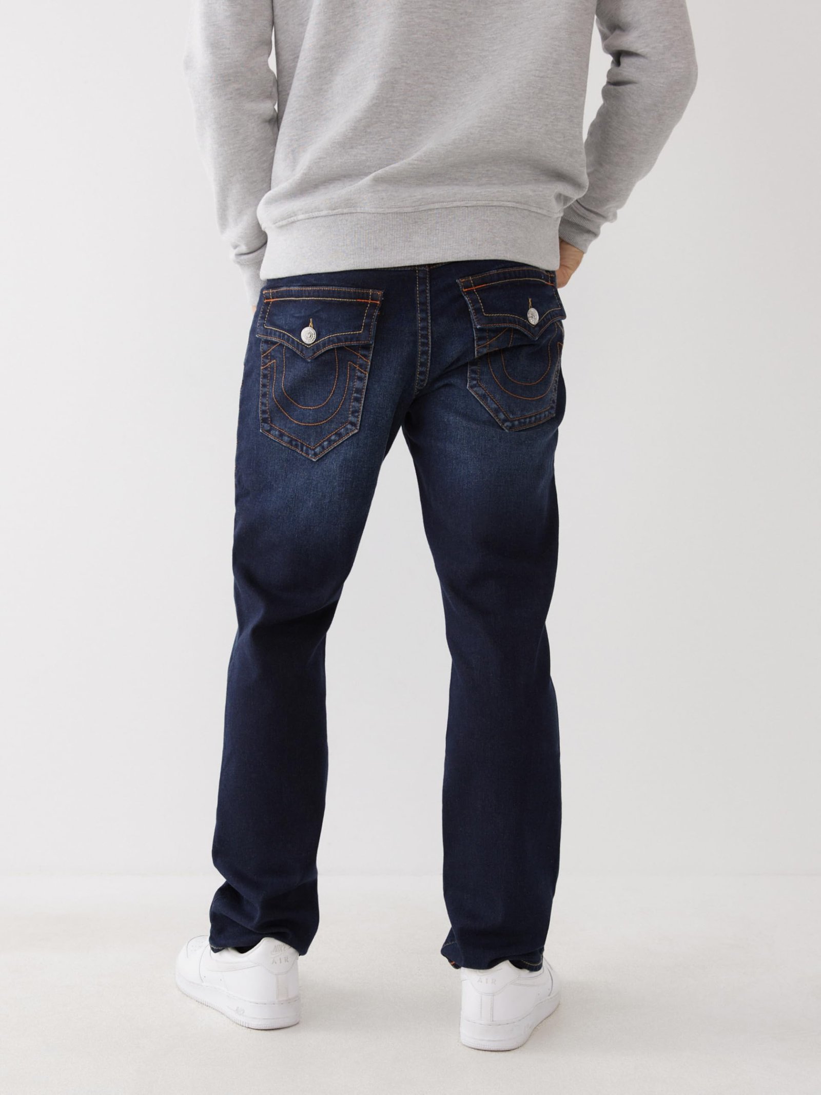 True Religion Men's Ricky Single Needle Straight Leg Denim Jeans for Men, Dark Wash Muddy Waters, 46 - Image 6