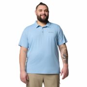 Columbia Men Blue Omni Wick Tech Trail Utility Polo Tshirt