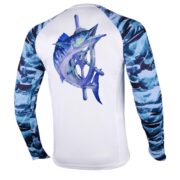 Palmyth Fishing Shirts for Men Long Sleeve UPF 50+ Quick-Dry T-Shirts, Wahoo and Rudder, X-Large