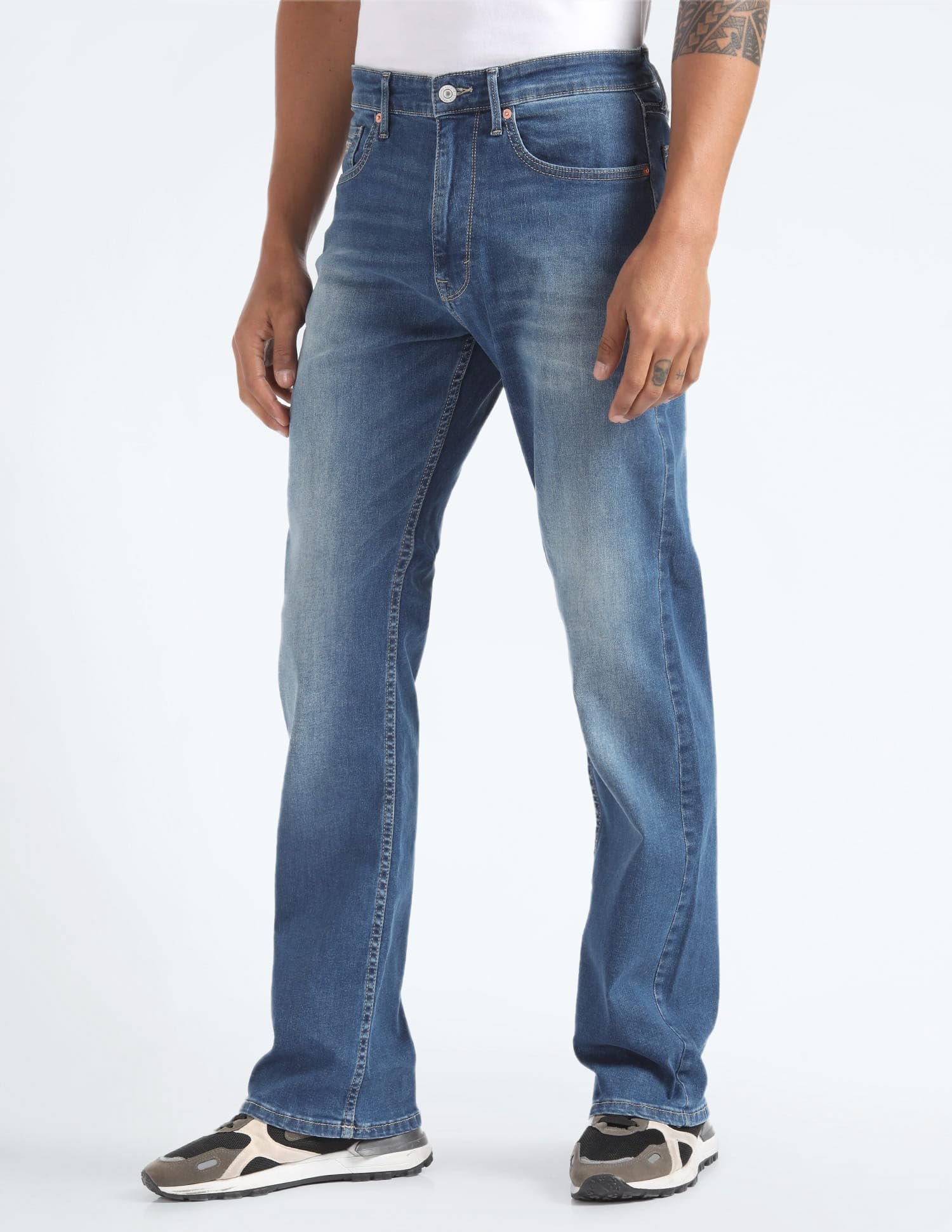 Bruce Relax Bootcut Fit Whiskered Jeans (FMJEN2431_Blue) - Image 4