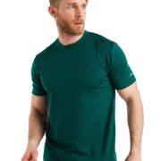 Merino.tech Merino Wool T-Shirt Mens - 100% Organic Merino Wool Undershirt Lightweight Base Layer, Rainforest Green