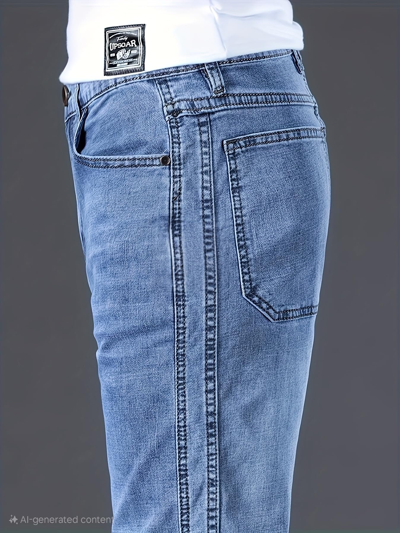 URBAN POCKETS Jeans for Men | Denim Pants with Regular Fit & Classic Straight Cut (Double-Top-Blue jeans-U11) - Image 5