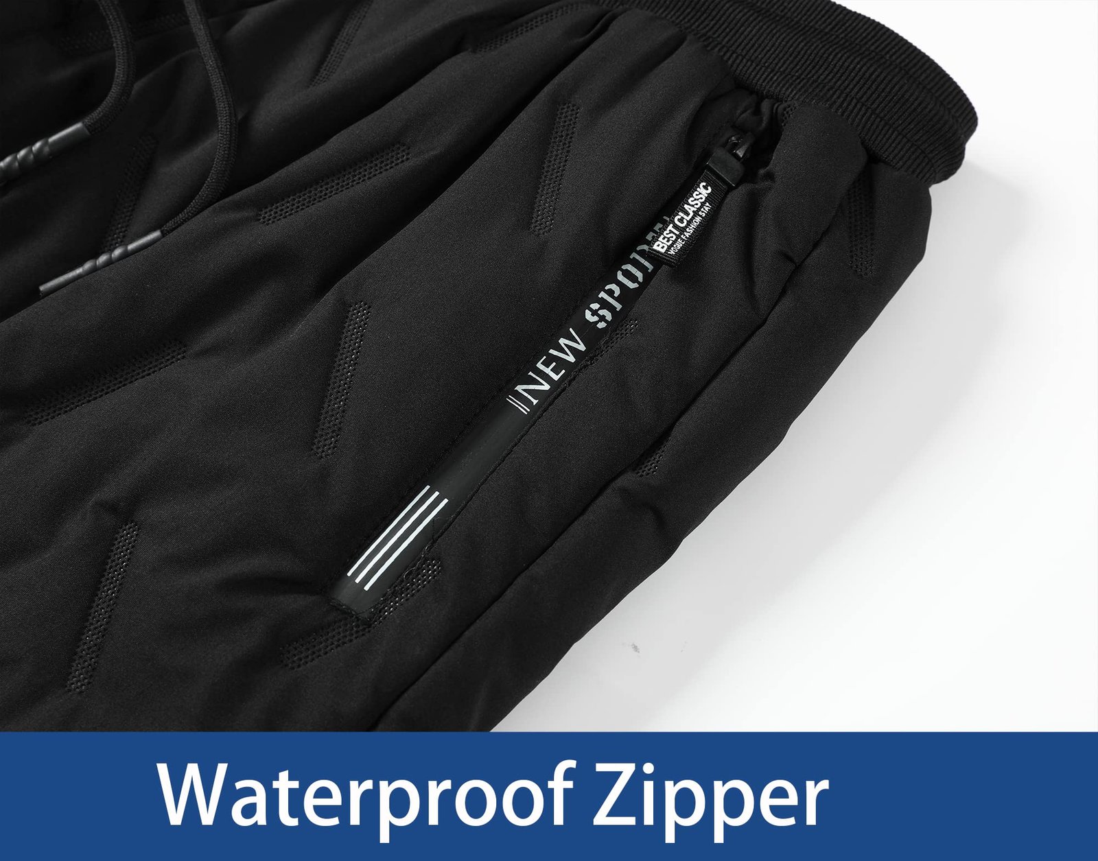Nopuper Mens Winter Warm Sweatpants Fleece Sherpa Lined Track Pants Active Thermal Joggers with Zipper Pockets, Black - Open Bottom, Large - Image 5