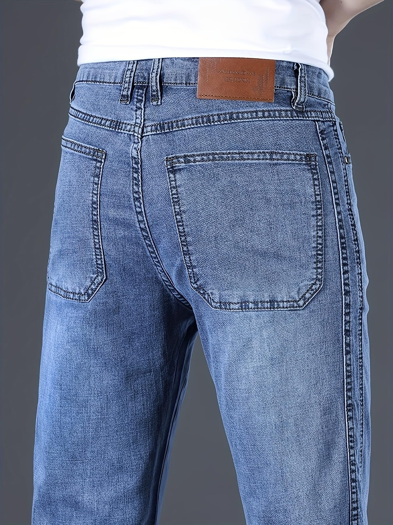 URBAN POCKETS Jeans for Men | Denim Pants with Regular Fit & Classic Straight Cut (Double-Top-Blue jeans-U11) - Image 7
