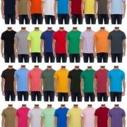 BILLIONHATS 36 Pack Mens Cotton Short Sleeve Lightweight T-Shirts, Bulk Crew Tees for Guys, Mixed Bright Colors Bulk Pack, Medium, 36 Pack Assorted, Medium