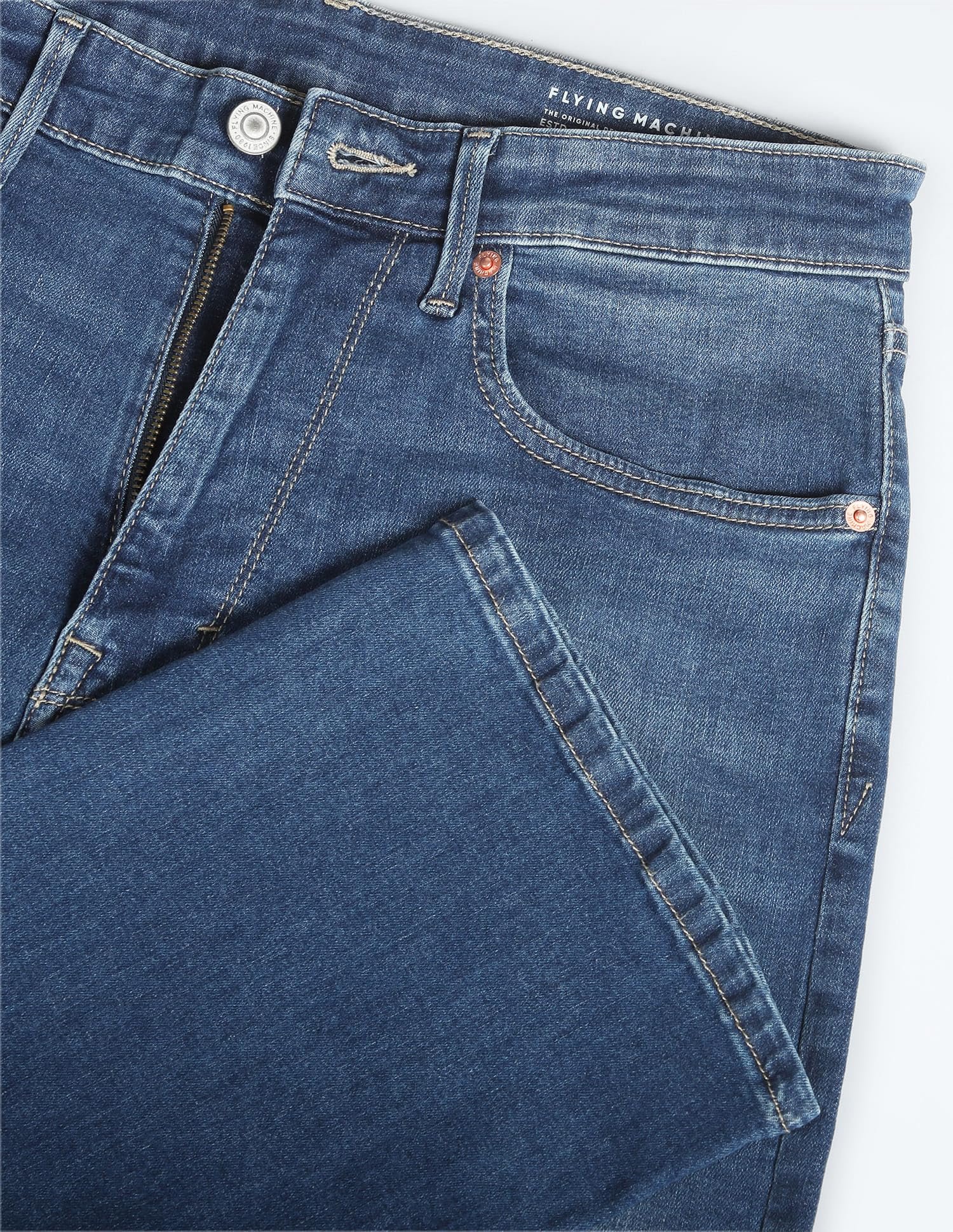 Bruce Relax Bootcut Fit Whiskered Jeans (FMJEN2431_Blue) - Image 2